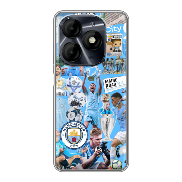 Силиконовый чехол на Itel P55 4G с принтом Man City Манчестер Сити