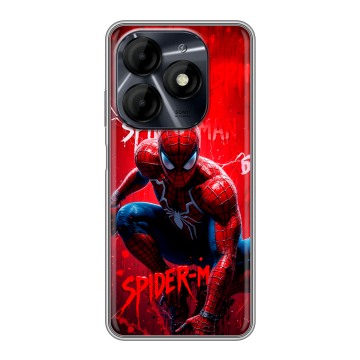 Силиконовый чехол на Itel P55 4G с принтом Spiderman Человек паук