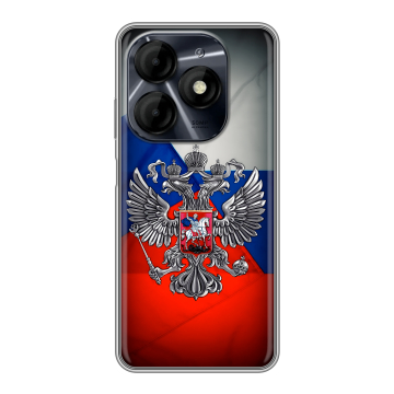Силиконовый чехол на Itel P55 4G с принтом Флаг России