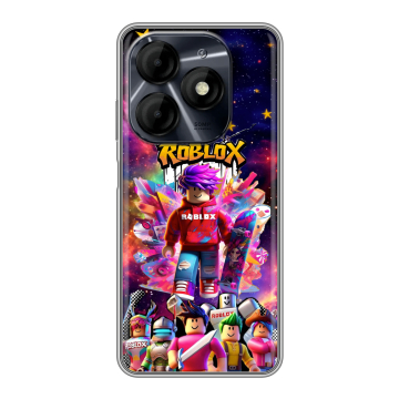 Силиконовый чехол на Itel P55 4G с принтом Roblox Роблокс