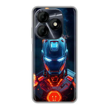Силиконовый чехол на Itel P55 4G с принтом IronMan Железный человек