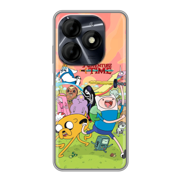 Силиконовый чехол на Itel P55 4G с принтом Adventure time Время приключений