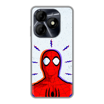 Силиконовый чехол на Itel P55 4G с принтом Spiderman Человек паук