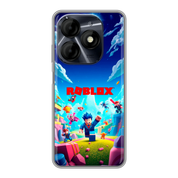 Силиконовый чехол на Itel P55 4G с принтом Roblox Роблокс