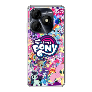 Силиконовый чехол на Itel P55 4G с принтом My little pony Дружба чудо Силиконовый чехол на Itel P55 4G с принтом My little pony Дружба чудо