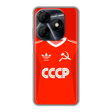 Силиконовый чехол на Itel P55 4G с принтом Флаг Герб СССР