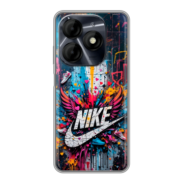 Силиконовый чехол на Itel P55 4G с принтом Nike Найк
