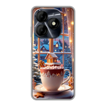Силиконовый чехол на Itel P55 4G с принтом Новый год