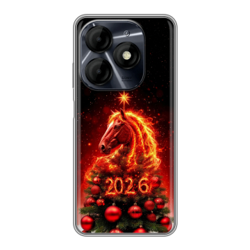 Силиконовый чехол на Itel P55 4G с принтом Новый год