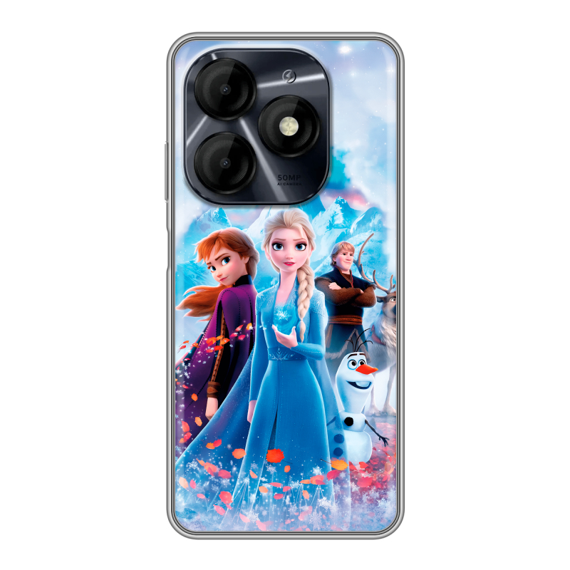 Силиконовый чехол на Itel P55 4G с принтом Холодное сердце Frozen Силиконовый чехол на Itel P55 4G с принтом Холодное сердце Frozen