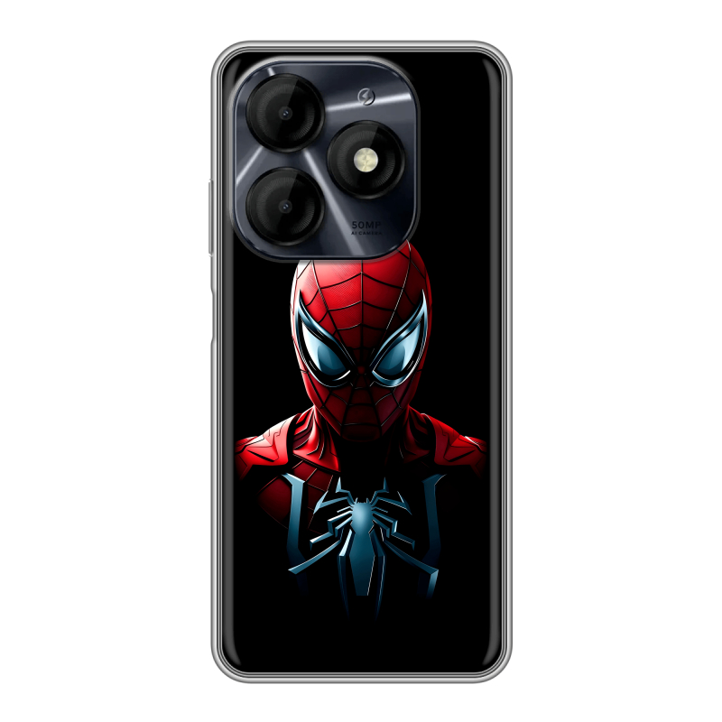 Силиконовый чехол на Itel P55 4G с принтом Spiderman Человек паук Силиконовый чехол на Itel P55 4G с принтом Spiderman Человек паук