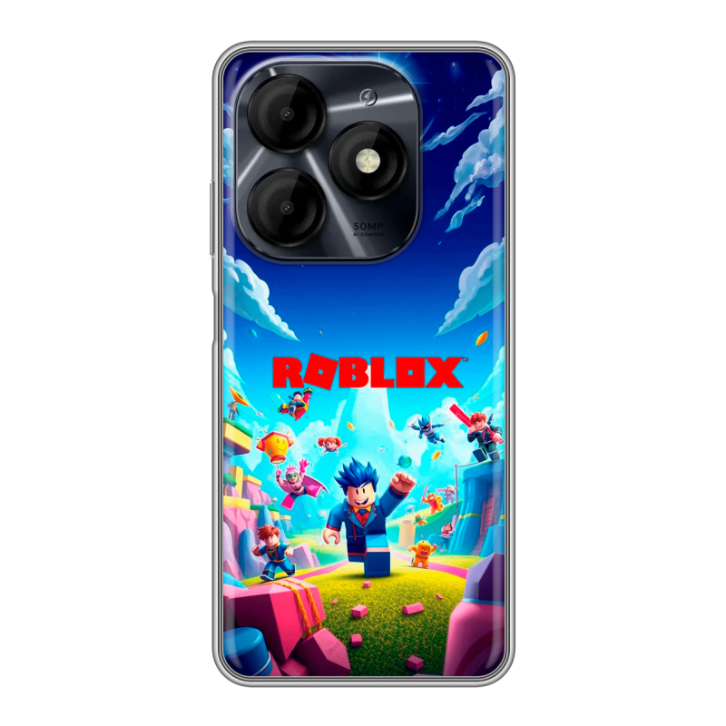 Силиконовый чехол на Itel P55 4G с принтом Roblox Роблокс Силиконовый чехол на Itel P55 4G с принтом Roblox Роблокс