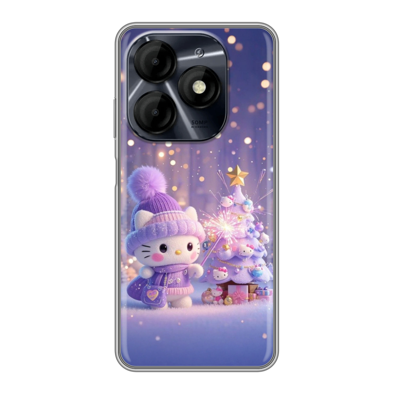 Силиконовый чехол на Itel P55 4G с принтом Новый год Силиконовый чехол на Itel P55 4G с принтом Новый год