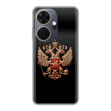 Силиконовый чехол на Itel P55 Plus с принтом Герб России Силиконовый чехол на Itel P55 Plus с принтом Герб России
