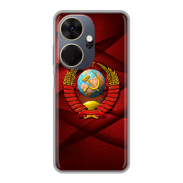 Силиконовый чехол на Itel P55 Plus с принтом Герб СССР