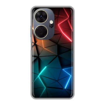 Силиконовый чехол на Itel P55 Plus с принтом Абстракция неон Силиконовый чехол на Itel P55 Plus с принтом Абстракция неон