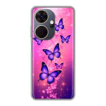 Силиконовый чехол на Itel P55 Plus с принтом Бабочки