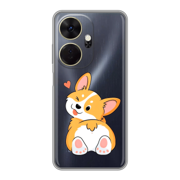 Силиконовый чехол на Itel P55 Plus с принтом Корги