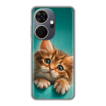 Силиконовый чехол на Itel P55 Plus с принтом котенок