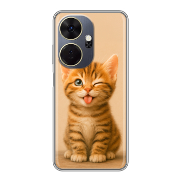 Силиконовый чехол на Itel P55 Plus с принтом котенок
