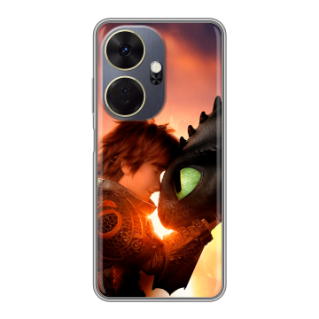 Силиконовый чехол на Itel P55 Plus с принтом Как приручить дракона