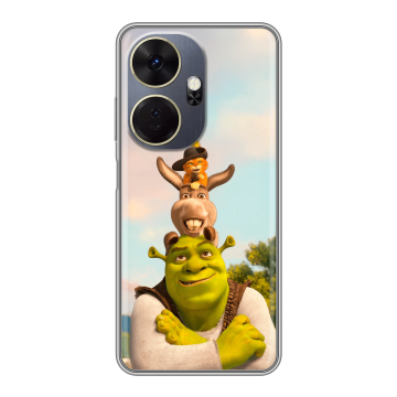 Силиконовый чехол на Itel P55 Plus с принтом Шрек Shrek Силиконовый чехол на Itel P55 Plus с принтом Шрек Shrek