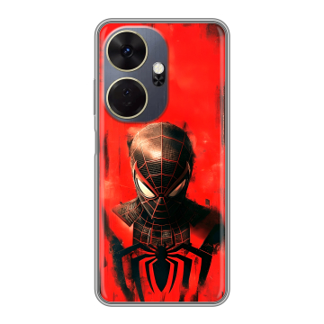 Силиконовый чехол на Itel P55 Plus с принтом человек паук spiderman