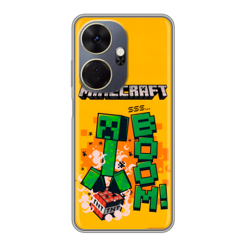 Силиконовый чехол на Itel P55 Plus с принтом Майнкрафт Minecraft