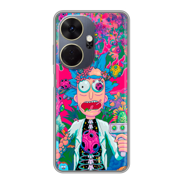Силиконовый чехол на Itel P55 Plus с принтом Рик и Морти Rick Morty