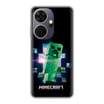 Силиконовый чехол на Itel P55 Plus с принтом Майнкрафт Minecraft