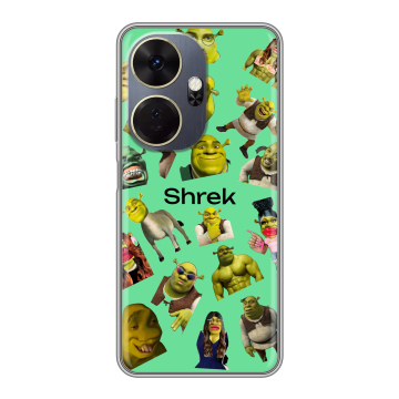 Силиконовый чехол на Itel P55 Plus с принтом Шрек Shrek Силиконовый чехол на Itel P55 Plus с принтом Шрек Shrek