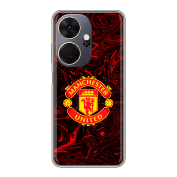 Силиконовый чехол на Itel P55 Plus с принтом Manchester United Силиконовый чехол на Itel P55 Plus с принтом Manchester United