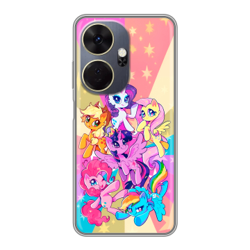 Силиконовый чехол на Itel P55 Plus с принтом My little pony Дружба чудо