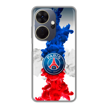 Силиконовый чехол на Itel P55 Plus с принтом PSG ПСЖ Силиконовый чехол на Itel P55 Plus с принтом PSG ПСЖ