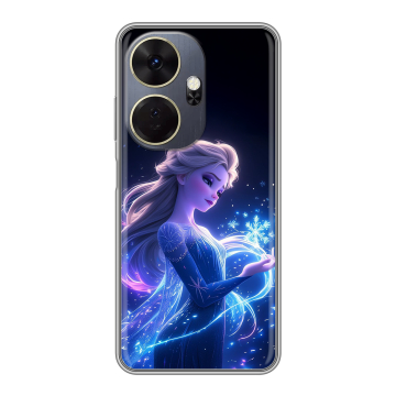 Силиконовый чехол на Itel P55 Plus с принтом Холодное сердце Frozen