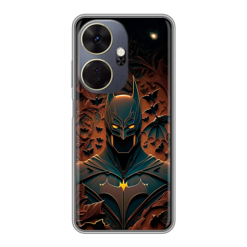 Силиконовый чехол на Itel P55 Plus с принтом Batman Бэтмен Силиконовый чехол на Itel P55 Plus с принтом Batman Бэтмен