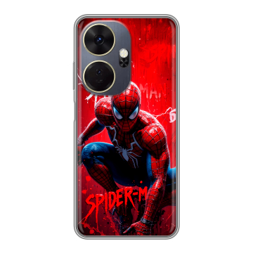 Силиконовый чехол на Itel P55 Plus с принтом Spiderman Человек паук Силиконовый чехол на Itel P55 Plus с принтом Spiderman Человек паук