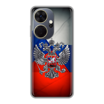 Силиконовый чехол на Itel P55 Plus с принтом Флаг России