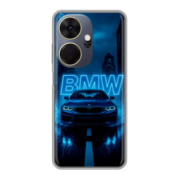 Силиконовый чехол на Itel P55 Plus с принтом BMW БМВ