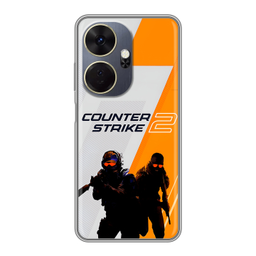 Силиконовый чехол на Itel P55 Plus с принтом Counter Strike