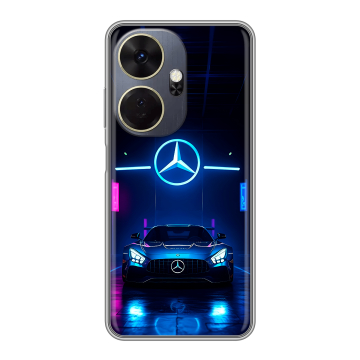 Силиконовый чехол на Itel P55 Plus с принтом Mercedes Мерседес
