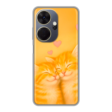 Силиконовый чехол на Itel P55 Plus с принтом Милые котята