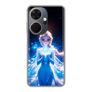 Силиконовый чехол на Itel P55 Plus с принтом Холодное сердце Frozen