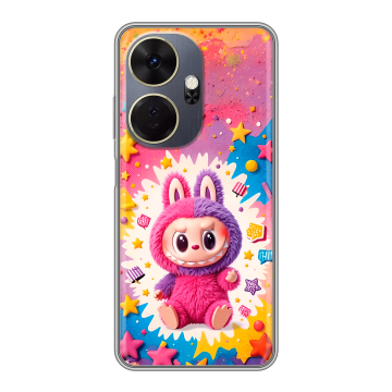 Силиконовый чехол на Itel P55 Plus с принтом Labubu Лабубу