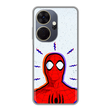 Силиконовый чехол на Itel P55 Plus с принтом Spiderman Человек паук Силиконовый чехол на Itel P55 Plus с принтом Spiderman Человек паук