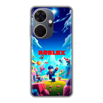 Силиконовый чехол на Itel P55 Plus с принтом Roblox Роблокс
