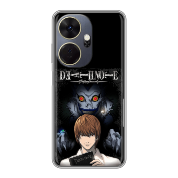 Силиконовый чехол на Itel P55 Plus с принтом Death note Тетрадь смерти Силиконовый чехол на Itel P55 Plus с принтом Death note Тетрадь смерти