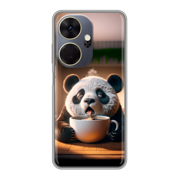 Силиконовый чехол на Itel P55 Plus с принтом смешная панда