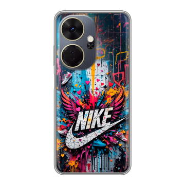 Силиконовый чехол на Itel P55 Plus с принтом Nike Найк