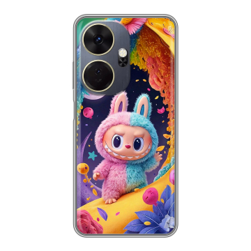 Силиконовый чехол на Itel P55 Plus с принтом Labubu Лабубу